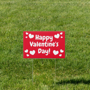 Happy Valentine's Day yard sign for lawn