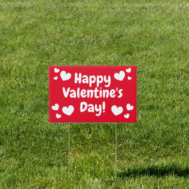 Happy Valentine's Day yard sign for lawn (Insitu)