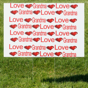Happy Valentine's Day Yard Sign Love GrandmaHearts