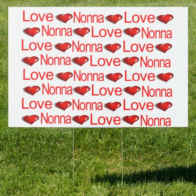 Happy Valentine's Day Yard Sign Love Nonna Hearts (Insitu)