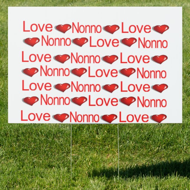 Happy Valentine's Day Yard Sign Love Nonno Hearts (Insitu)