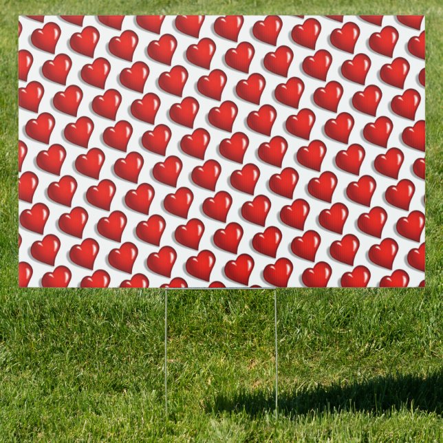Happy Valentine's Day Yard Sign Love  Red Hearts (Insitu)