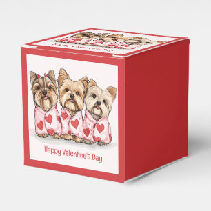 Happy Valentines Day Yorkshire Terrier Dogs Favor Boxes