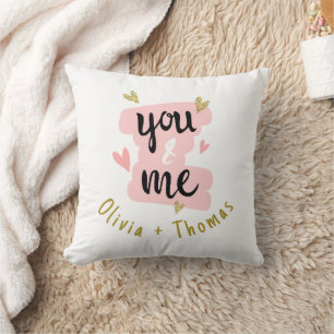 Happy Valentine's Day You & Me Modern Gift Throw Pillow