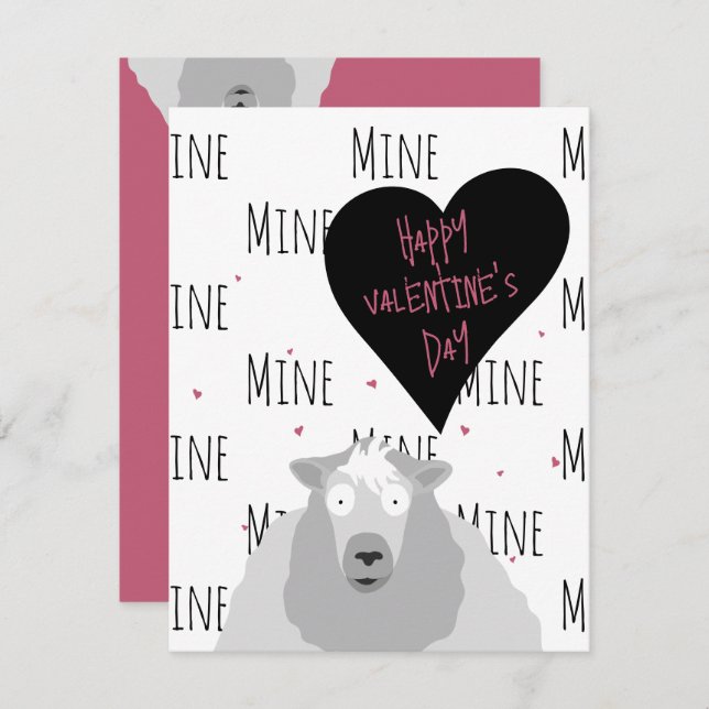 Happy Valentine's Day | Your Sheep-ly The Best |  Note Card (Front/Back)