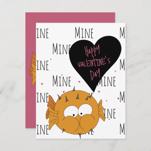 Happy Valentines Day  Your Swell  Puffer Pun  Note Card