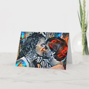Happy Valentine's Day   Your Words Couple Kissing Holiday Card