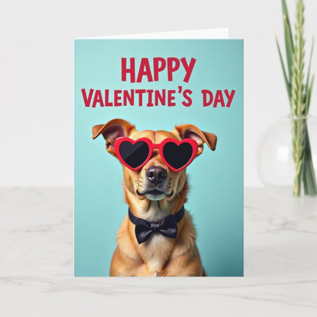 Happy Valentines Dog Card (Front)