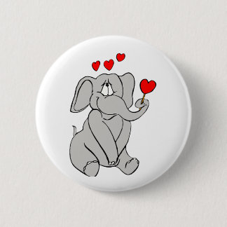 Happy Valentines Elephant Pinback Button