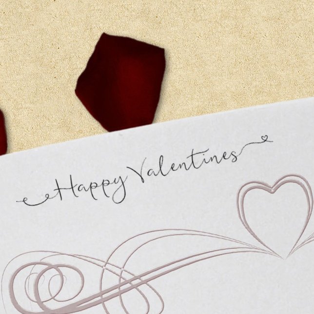 Happy Valentines Filigree Calligraphy Line Art Self-inking Stamp (Creator Uploaded)