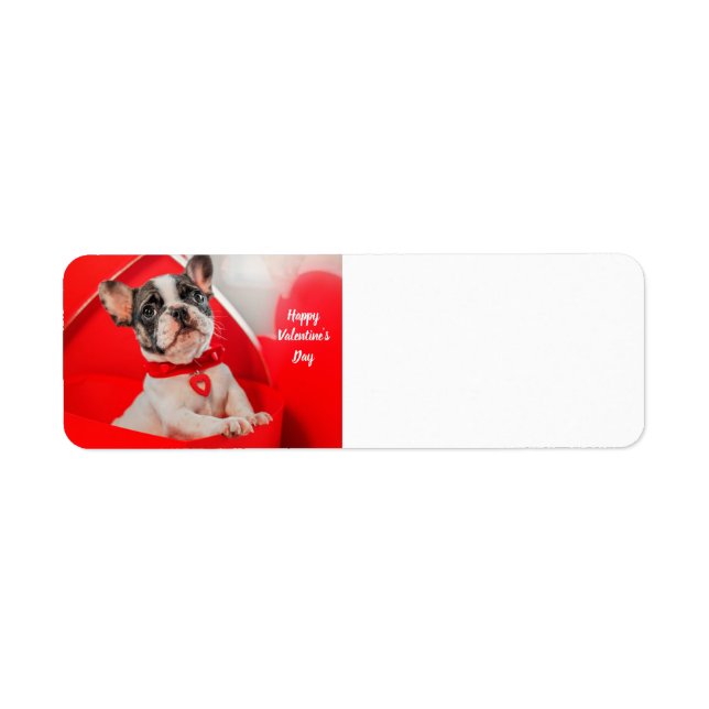 Happy Valentine's French Bulldog Label (Front)