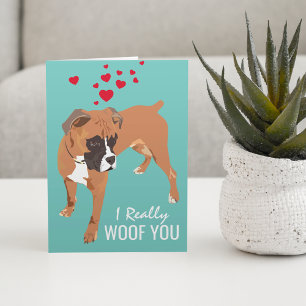 Happy Valentines From the Dog Boxer Dog Card