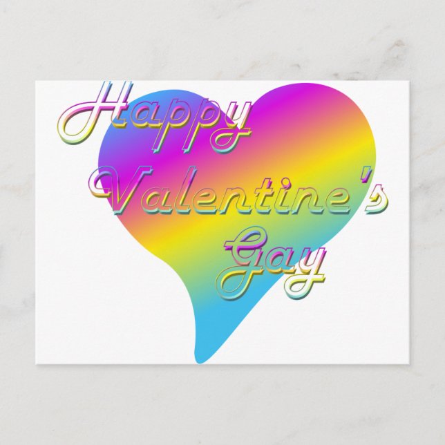Happy Valentine's Gay Holiday Postcard (Front)
