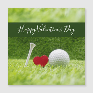 Happy Valentine's golfer with love and golf ball