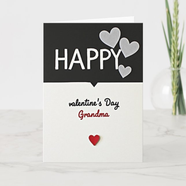 Happy Valentines Grandma Art Card (Front)