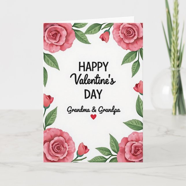 Happy Valentines Grandma Grandpa Card (Front)