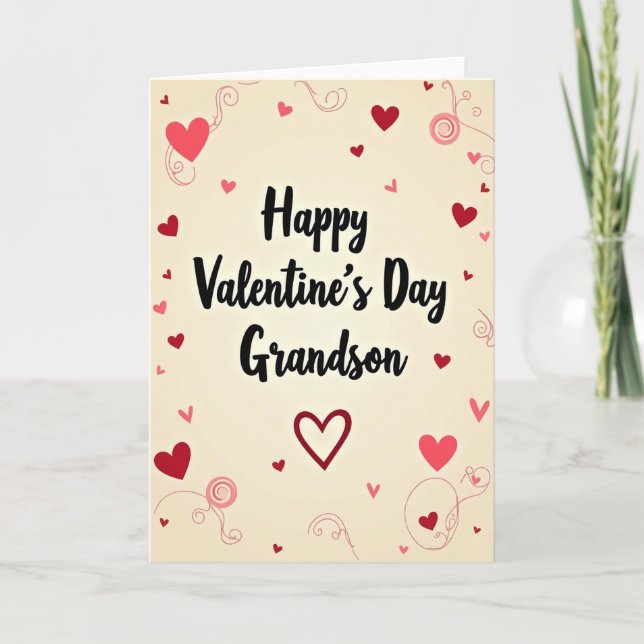 Happy Valentines Grandson Card (Front)