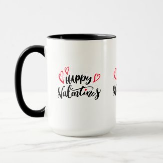 Happy Valentines Hand Written Typography Design