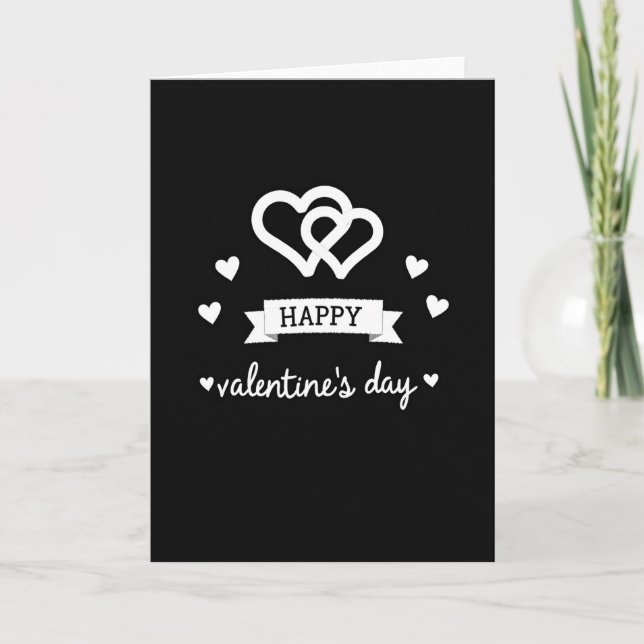 Happy Valentines Intertwined Hearts Card (Front)