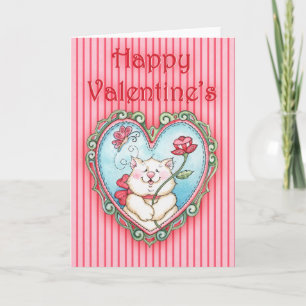 Happy Valentine's Kitty - Greeting Card