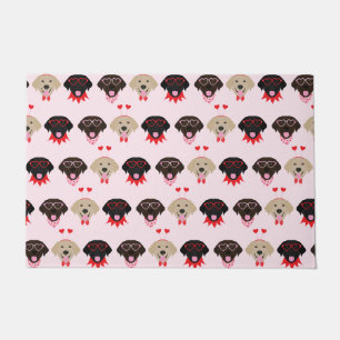 Happy Valentines Labrador Retriever Dogs Doormat