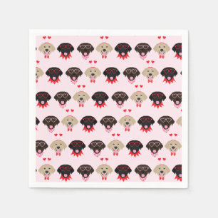 Happy Valentines Labrador Retriever Dogs Napkins