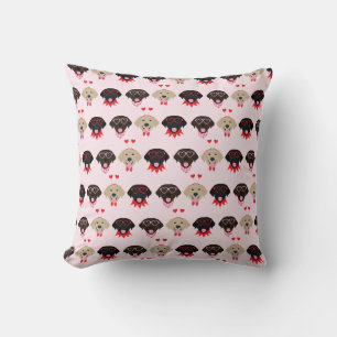 Happy Valentines Labrador Retriever Dogs Throw Pillow