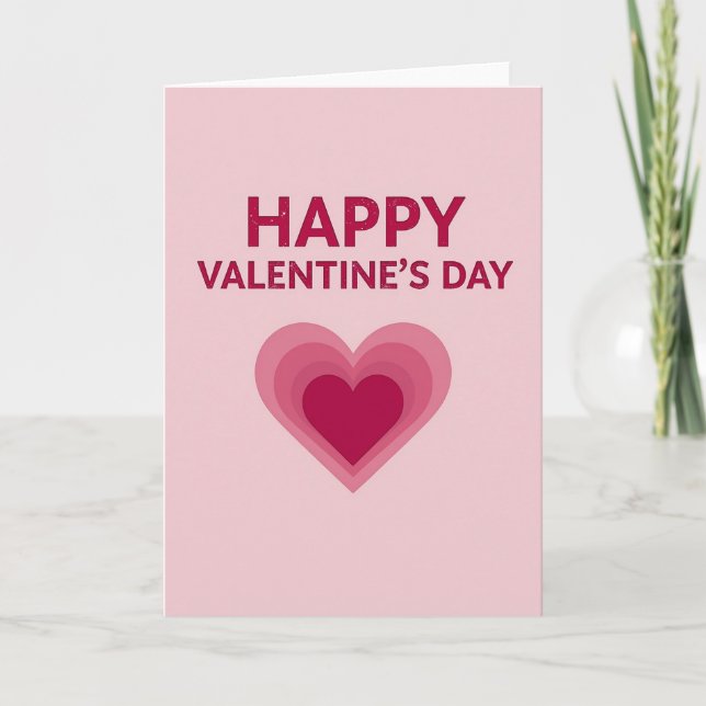 Happy Valentines Layered Heart Card (Front)