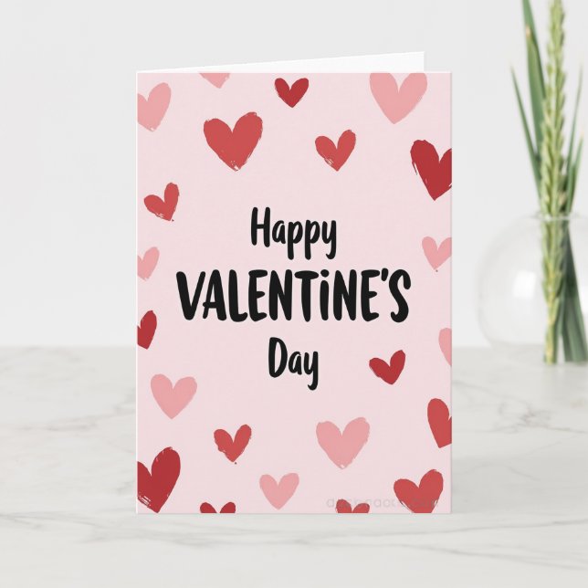 Happy Valentines Love Heart Card (Front)