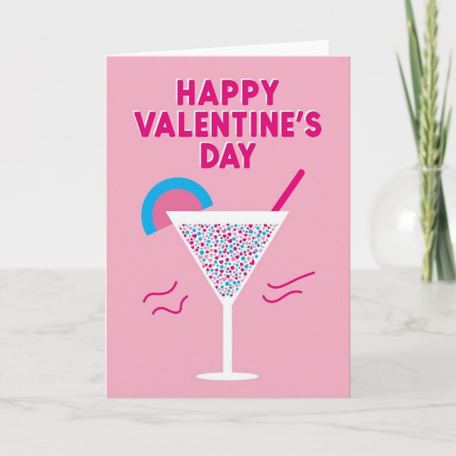 Happy Valentines Martini Card (Front)