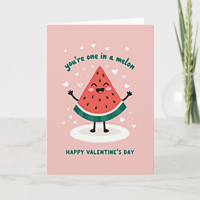 Happy Valentines One In A Melon Card (Front)