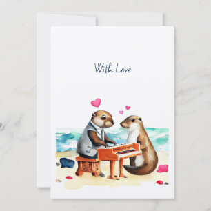 Happy Valentines Otter Holiday Card