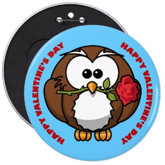Happy Valentine's Owl Tango Button