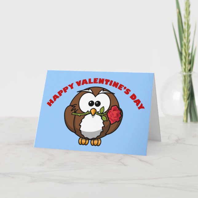 Happy Valentine's Owl Tango Holiday Card (Front)