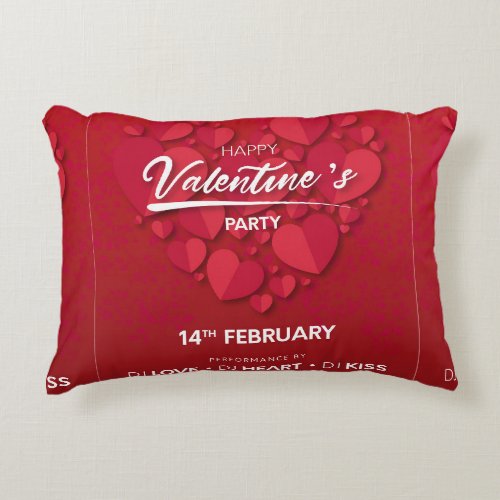 Happy Valentines Party Accent Pillow