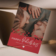 Happy Valentines Photo Red Hearts Couple Family