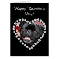 Happy Valentine's Pug Dog greeting card