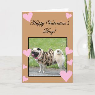 Happy Valentine's Pug greeting card