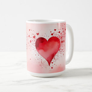 Happy Valentines Red Heart Coffee Mug