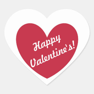 "Happy Valentine's" Red heart on white Sticker