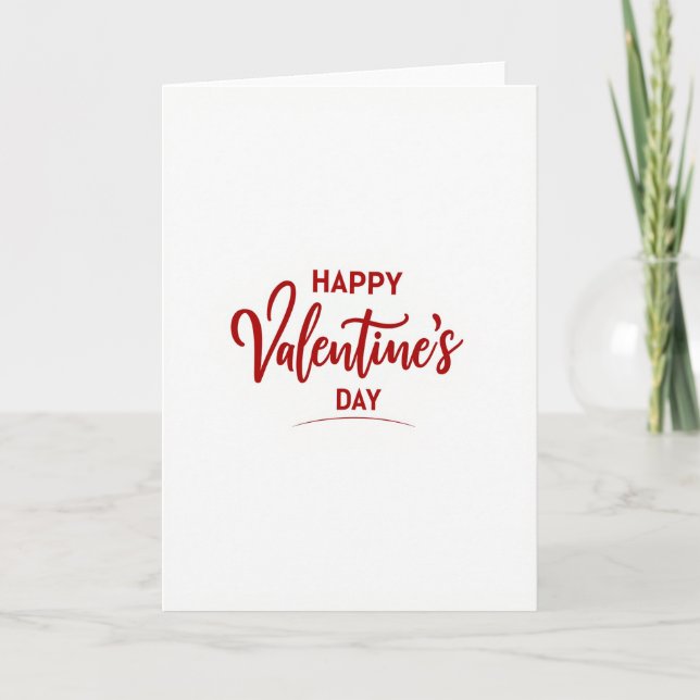 Happy Valentines Red Matte Card (Front)