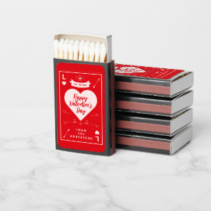 Happy Valentine's Red Pink Heart and Love  Matchboxes