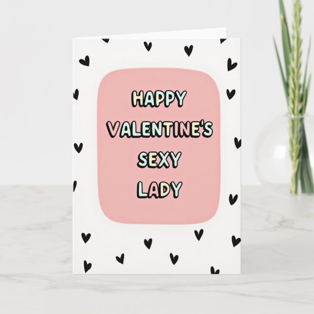Happy Valentines Sexy Lady Card (Front)