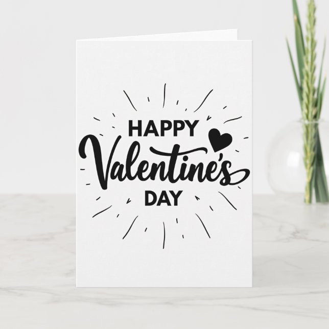 Happy Valentines Sparkle Heart Card (Front)