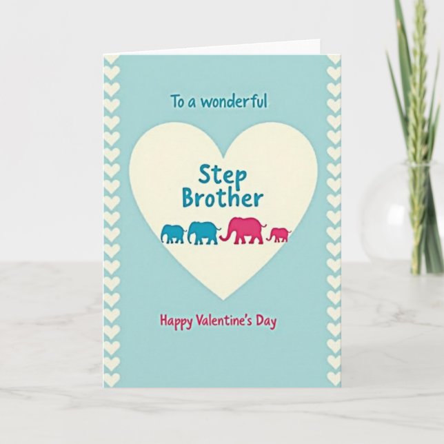 Happy Valentines Step Brother Card (Front)