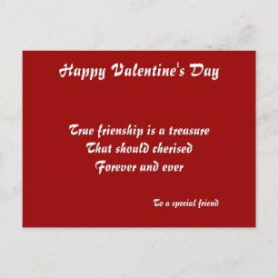 Happy valentine's to a special friend postcards