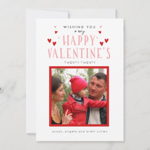 Happy Valentines Typography Photo Card