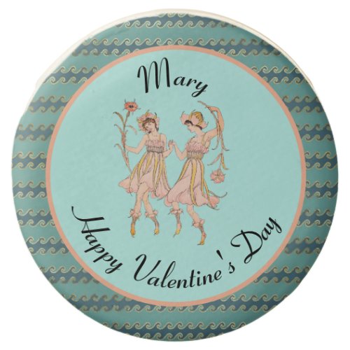 Happy Valentines Vintage Shakespeare Garden Women Chocolate Covered Oreo