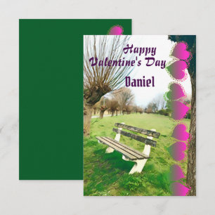 Happy Valentines Watercolor Garden Bench For Him