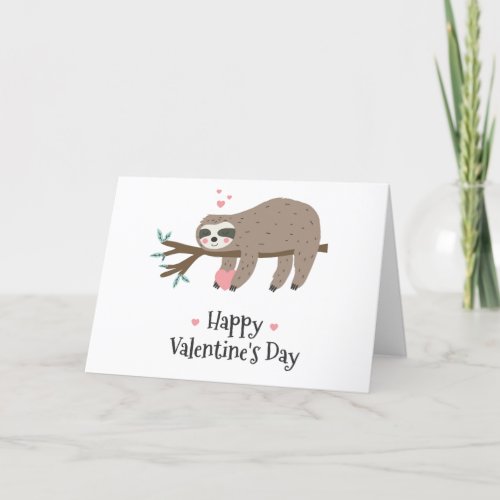 Happy Valentiness Day Sloth Holiday Card